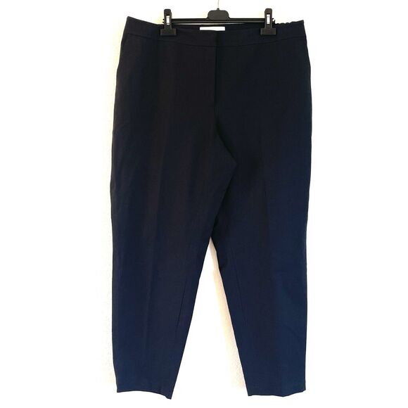 Lafayette 148 New York Cropped Tapered Black Pants Side Elastic Waist - Picture 1 of 15